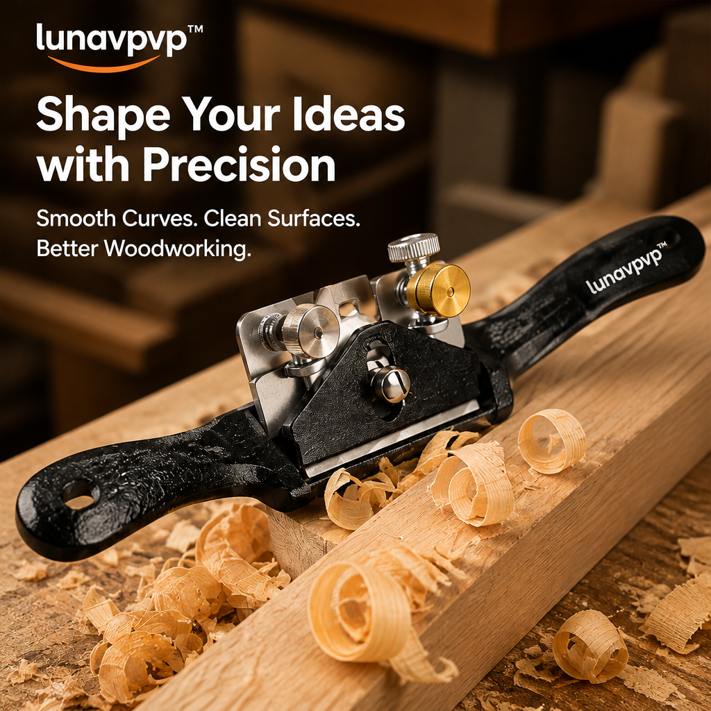 lunavpvp™ Adjustable Spokeshave Set, Flat-Sole and Round-Sole Wood Shaping Tools with Steel Blades, 2-Piece