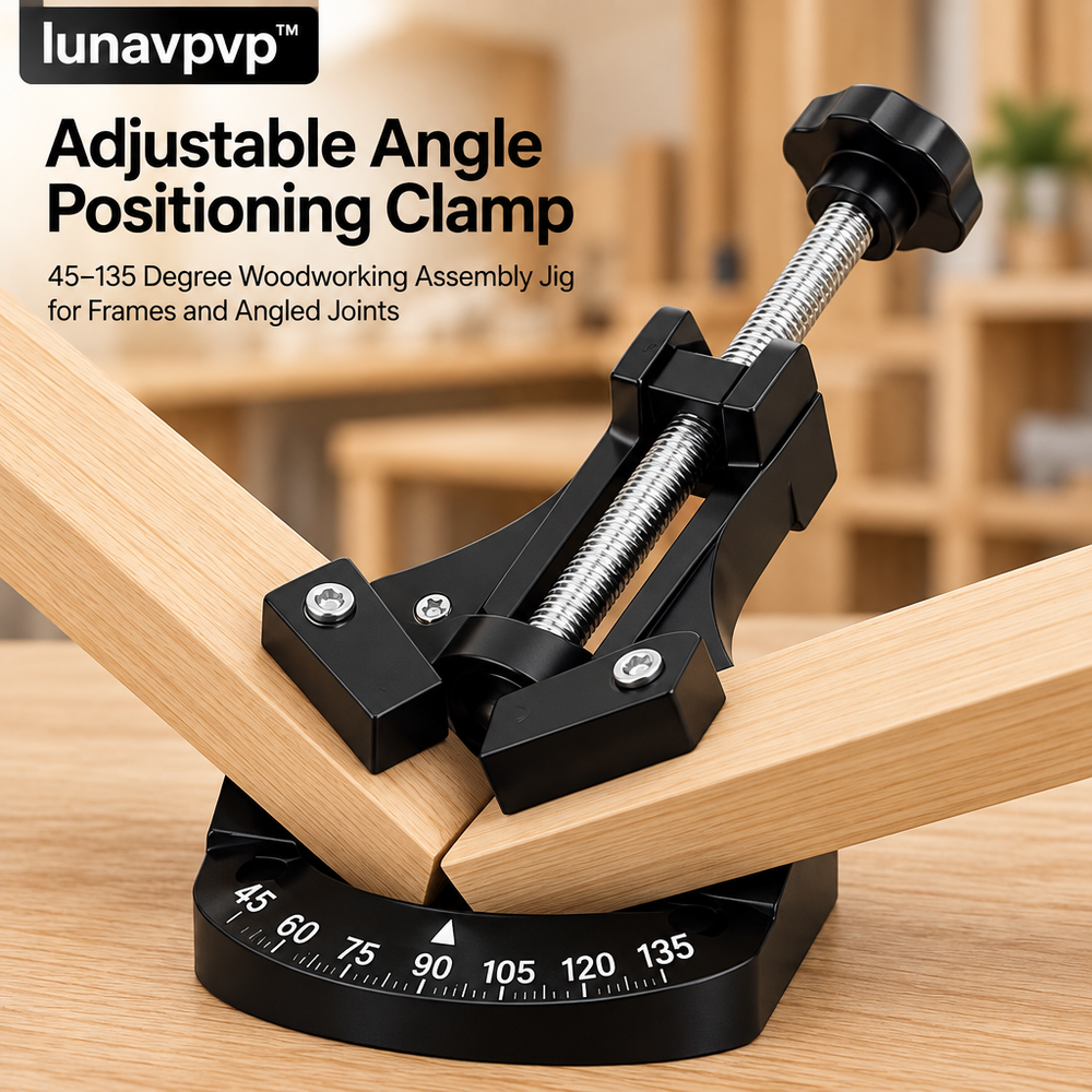 lunavpvp™ Adjustable Angle Positioning Clamp, 45–135 Degree Woodworking Assembly Jig for Frames and Angled Joints