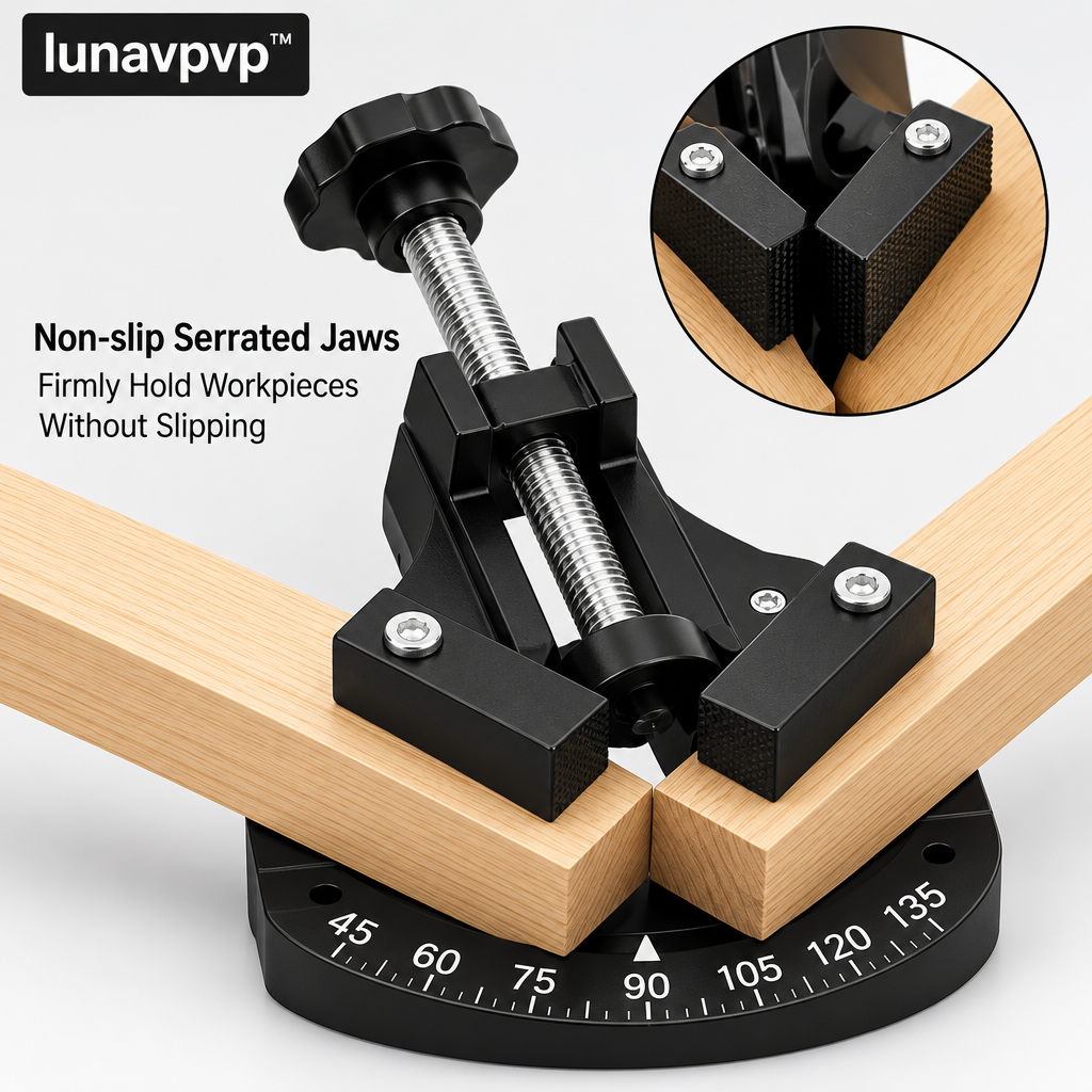 lunavpvp™ Adjustable Angle Positioning Clamp, 45–135 Degree Woodworking Assembly Jig for Frames and Angled Joints